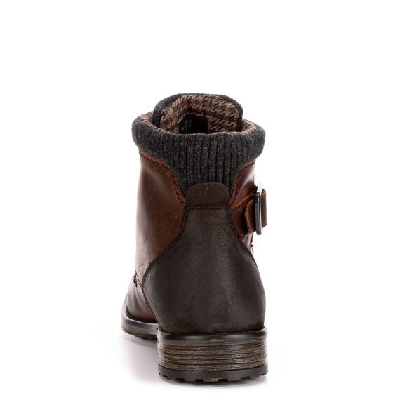 AM Shoes Mens Leather Plain Toe Lace Up Boots - Picture 5 of 7